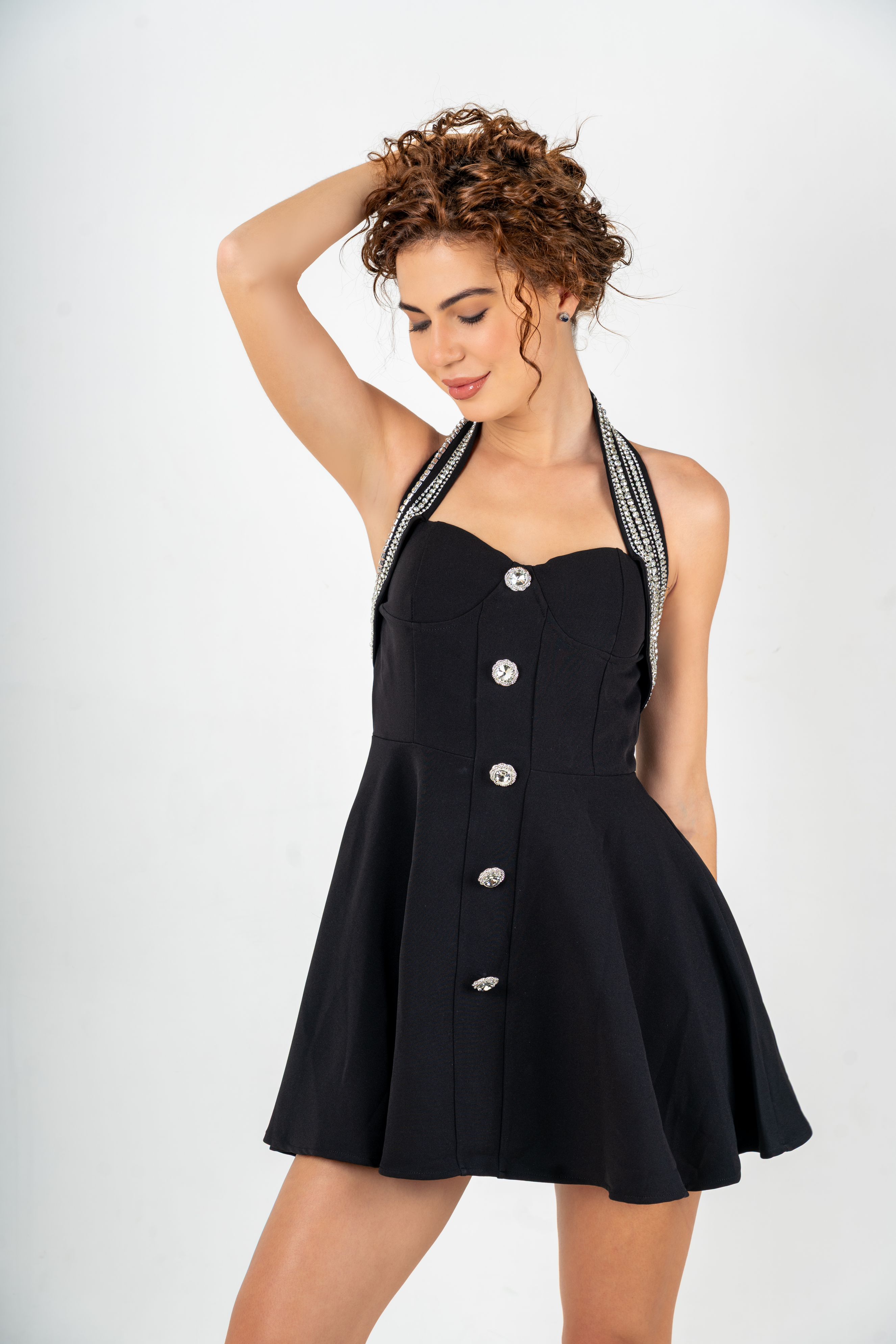 Luxe Noir Mini Black Dress – Elegant Women's Designer Dress