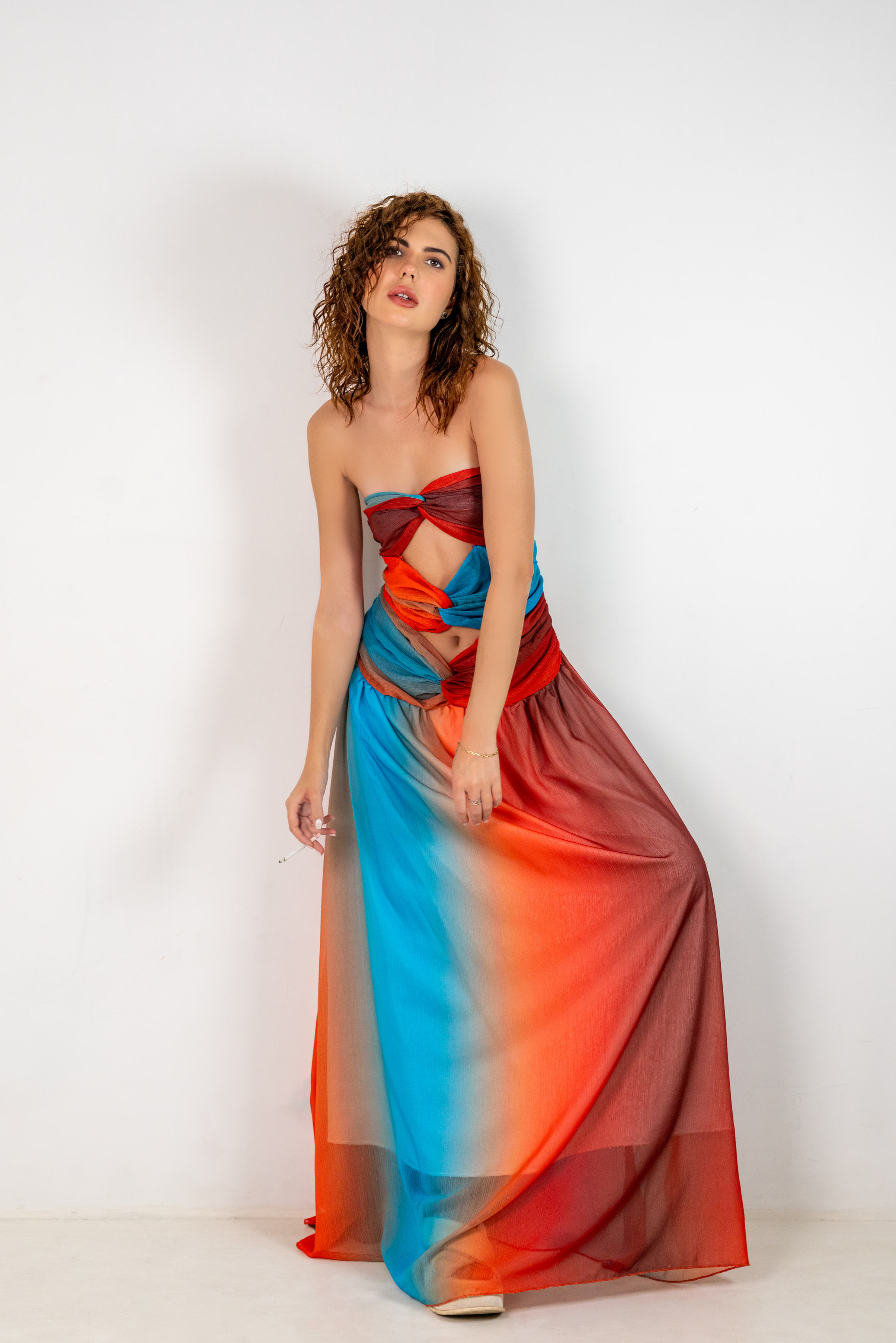 Sunset Glow Strapless Maxi Beach Dress – Flowy Summer Vacation Dress | Beach Harbor