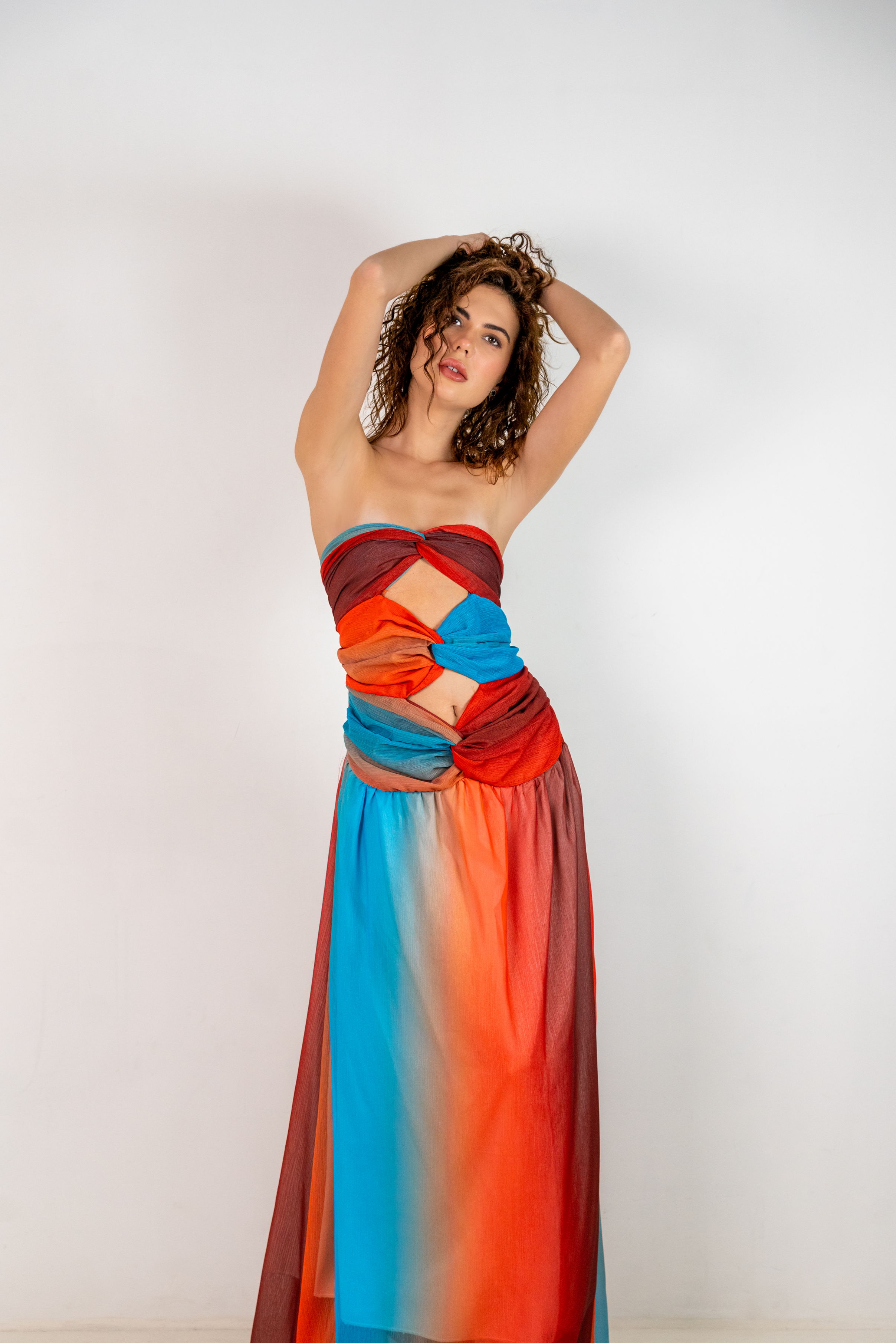 Sunset Glow Strapless Maxi Beach Dress – Flowy Summer Vacation Dress | Beach Harbor