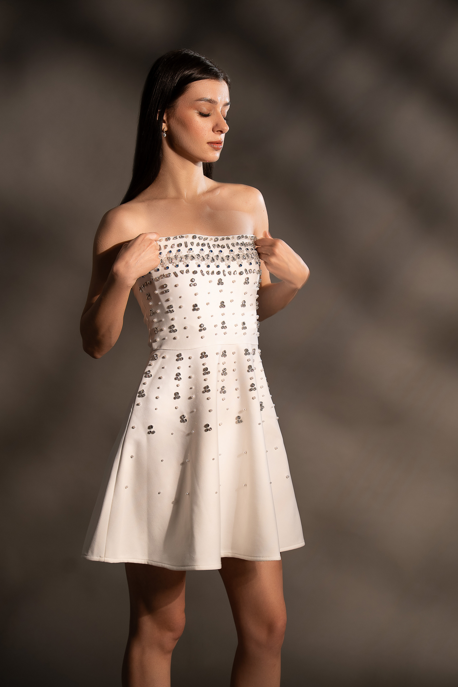White Sparkle Party Dress