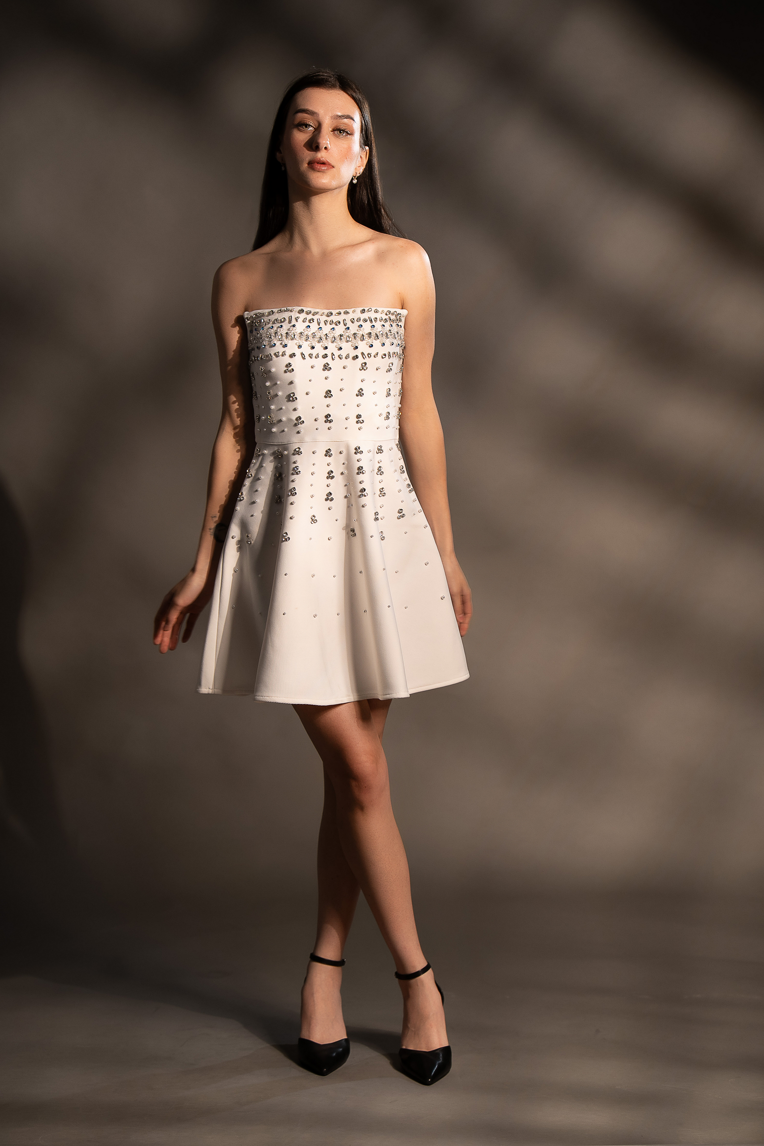 White Sparkle Party Dress