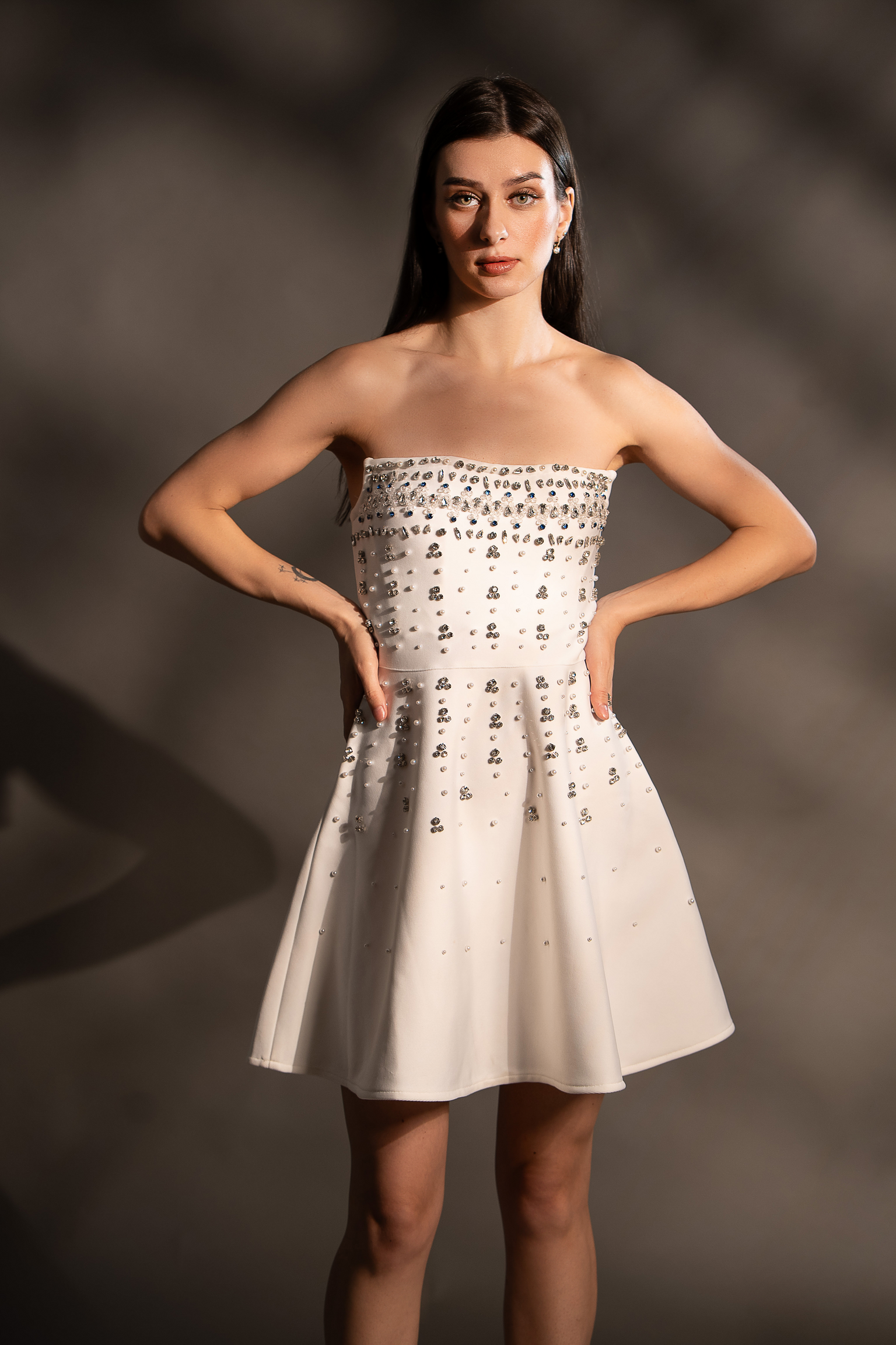 White Sparkle Party Dress