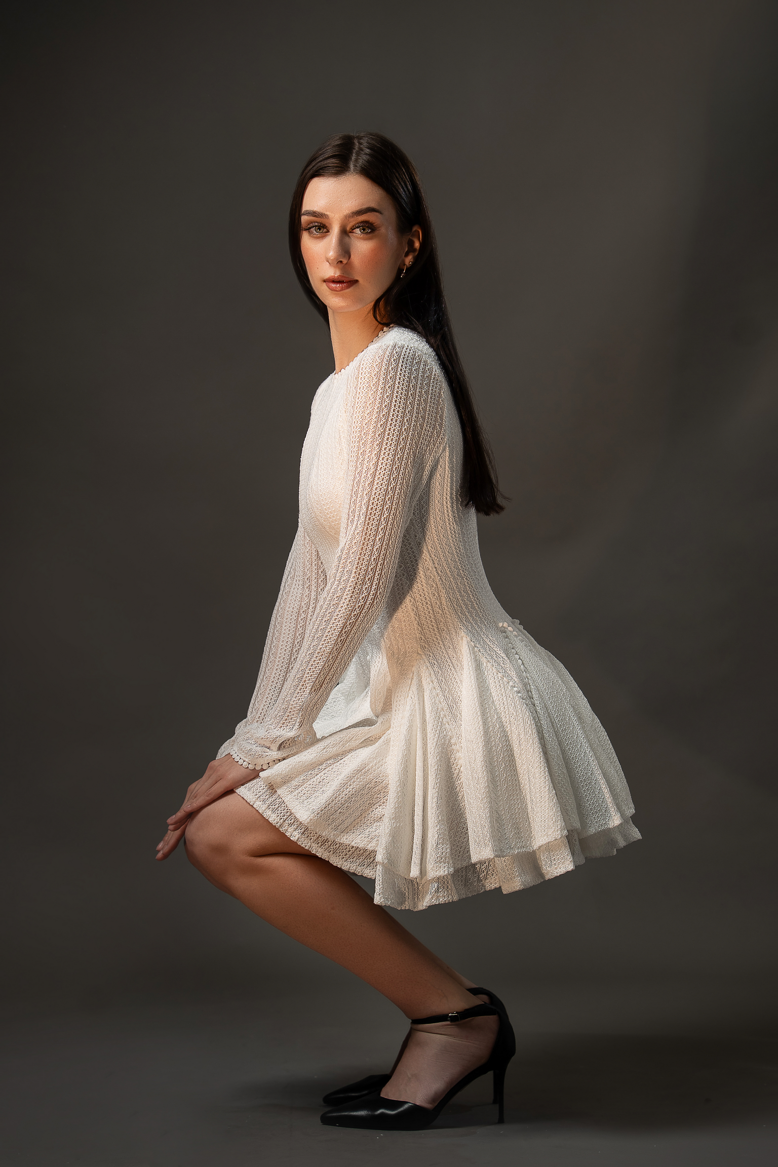 Plain White Casual Dress