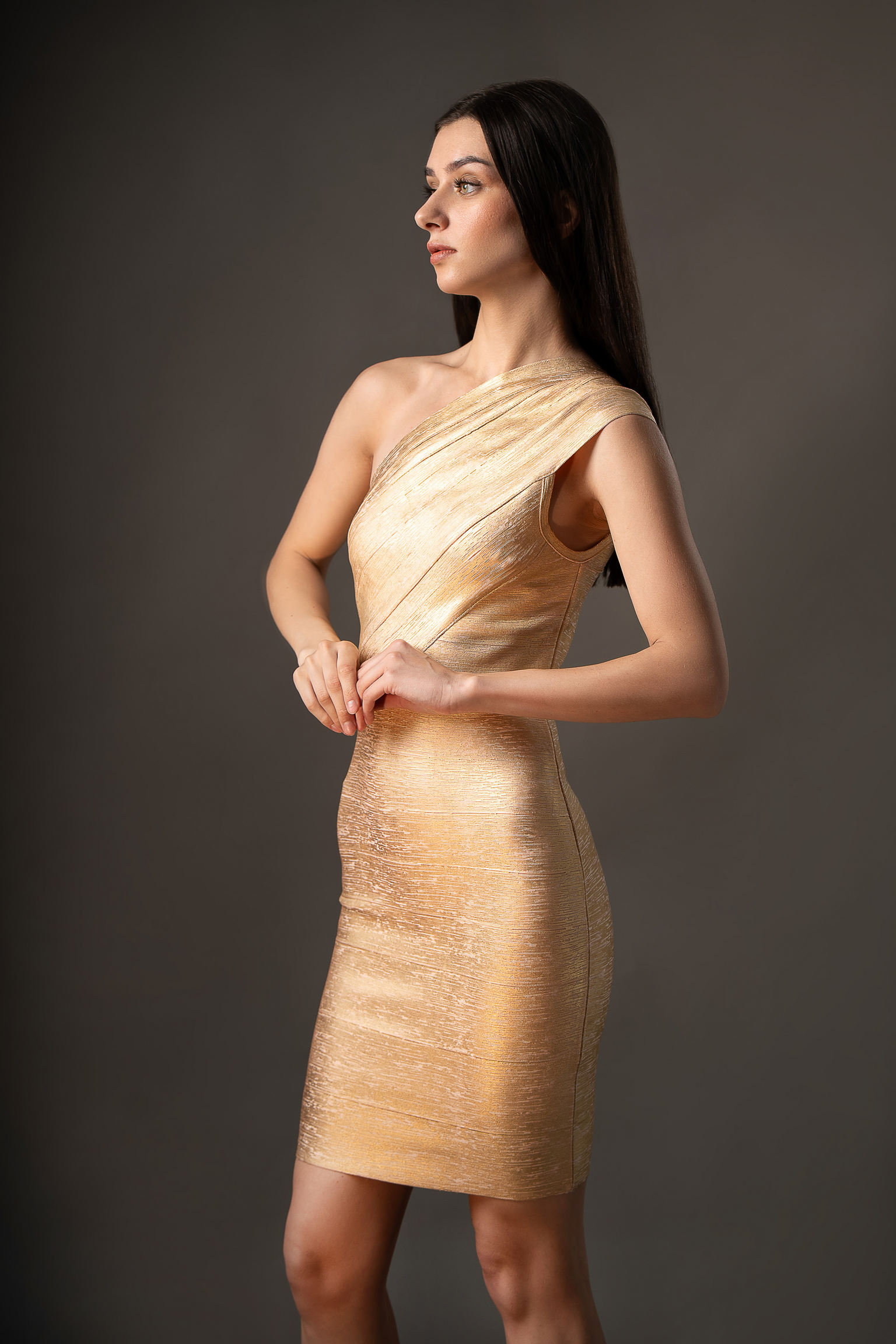 Gold Bodycon Party Dress