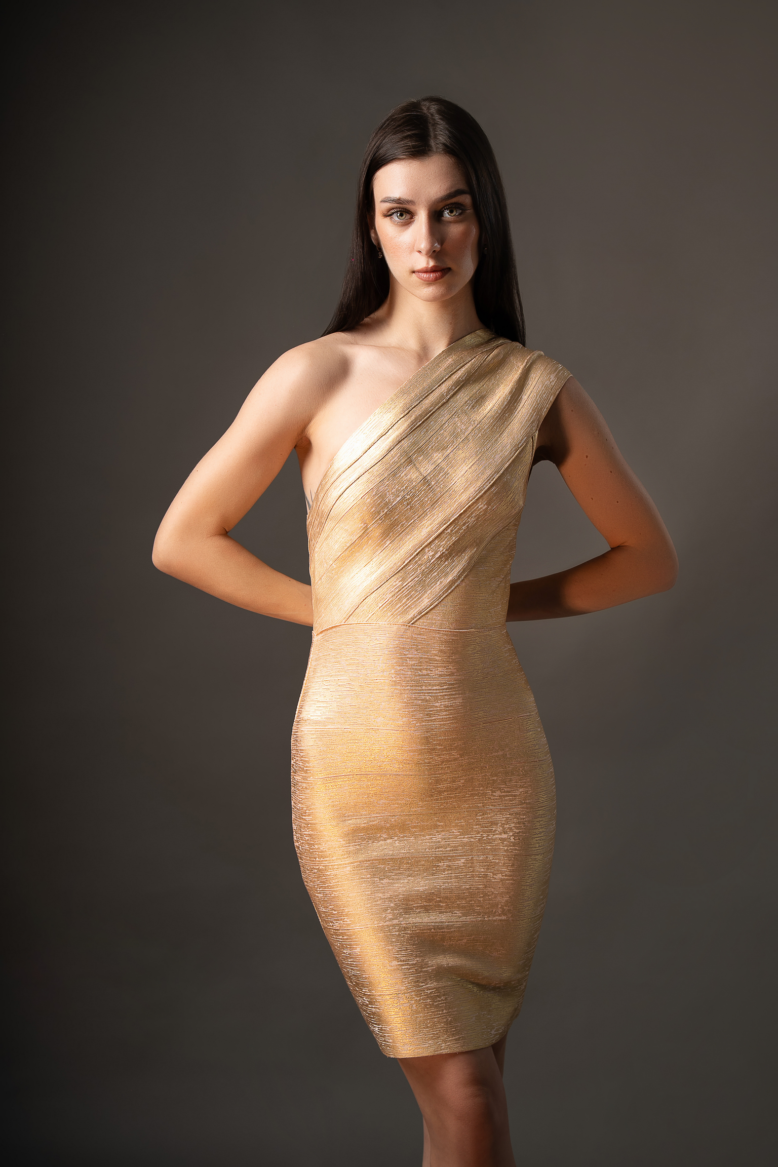 Gold Bodycon Party Dress